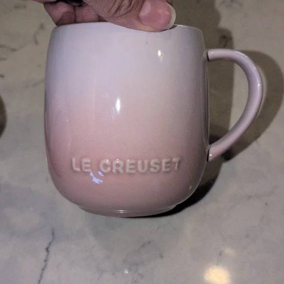 Le Creuset Stoneware Coupe Mugs, Pink Set Of Two, - Picture 4 of 6